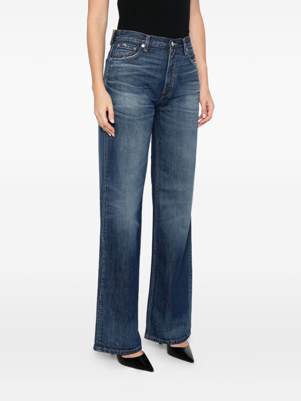 HAIKURE Jeans Korea Blu a Gamba Ampia