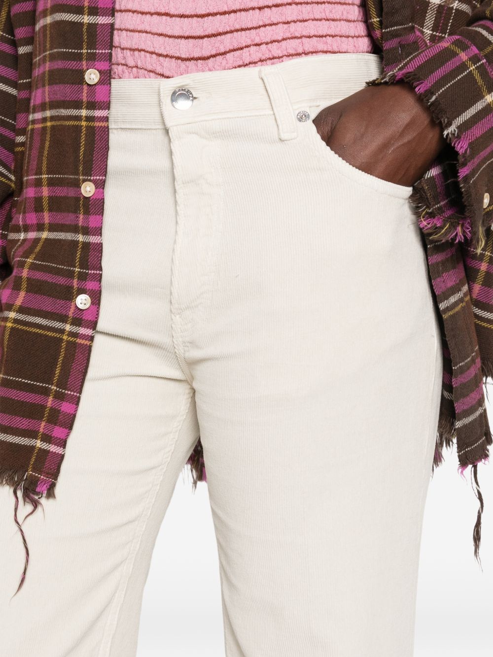 HAIKURE Jeans Clara in velluto a coste color crema
