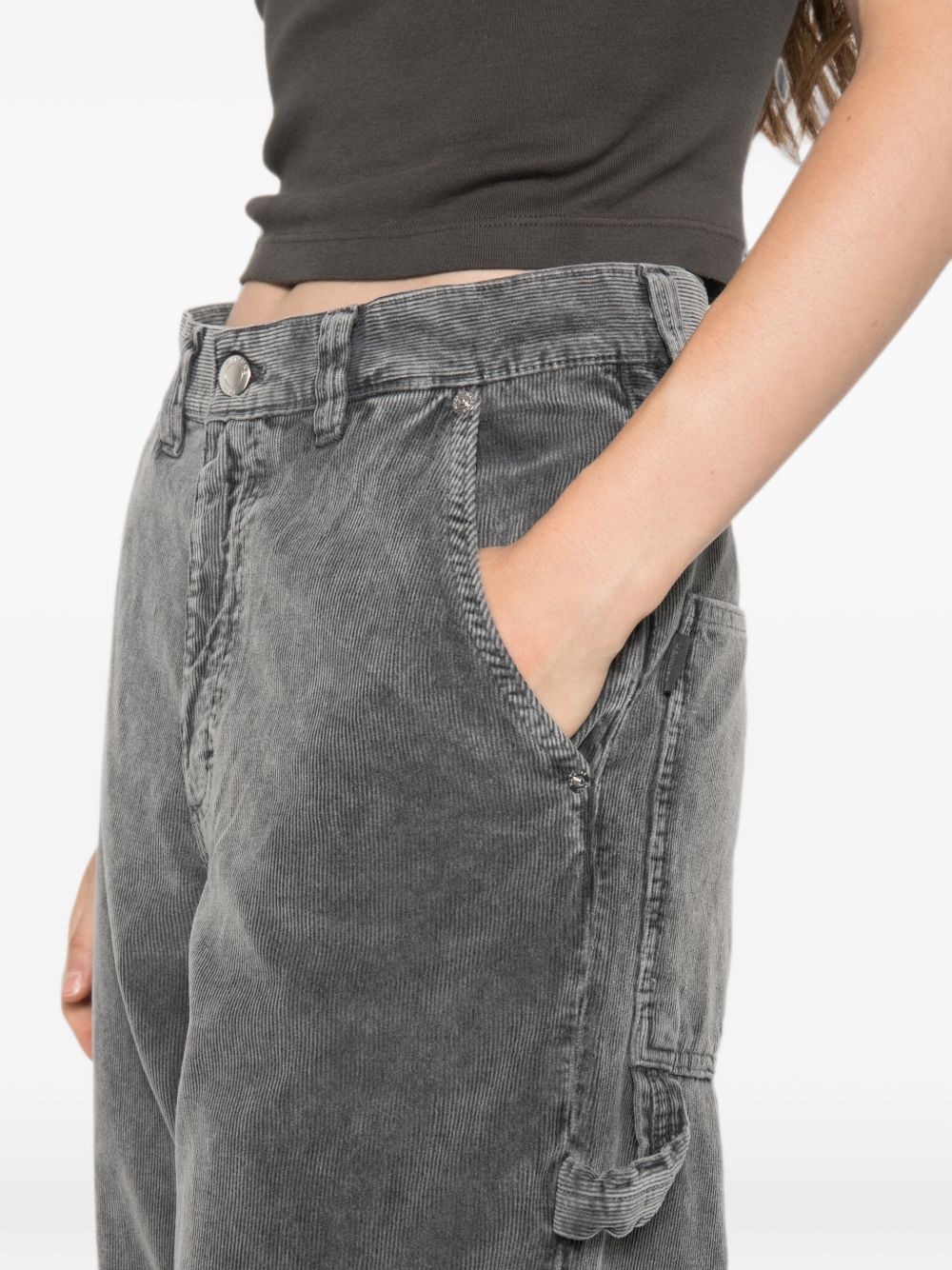 HAIKURE Pantaloni Sibilla in velluto a coste grigio