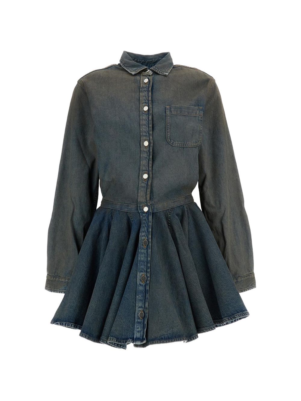 HAIKURE Mini abito chemisier Shila in denim Ziggy Blue