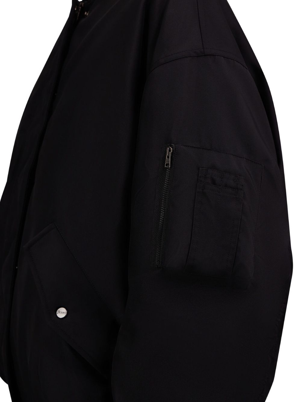 HERNO Giacca bomber nera imbottita con tasche