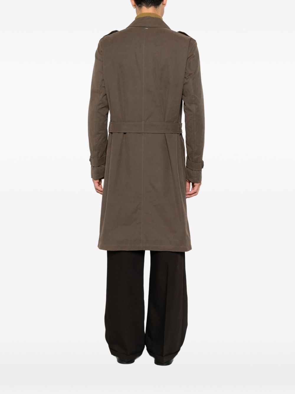 HERNO Trench doppiopetto color nocciola scuro con cintura
