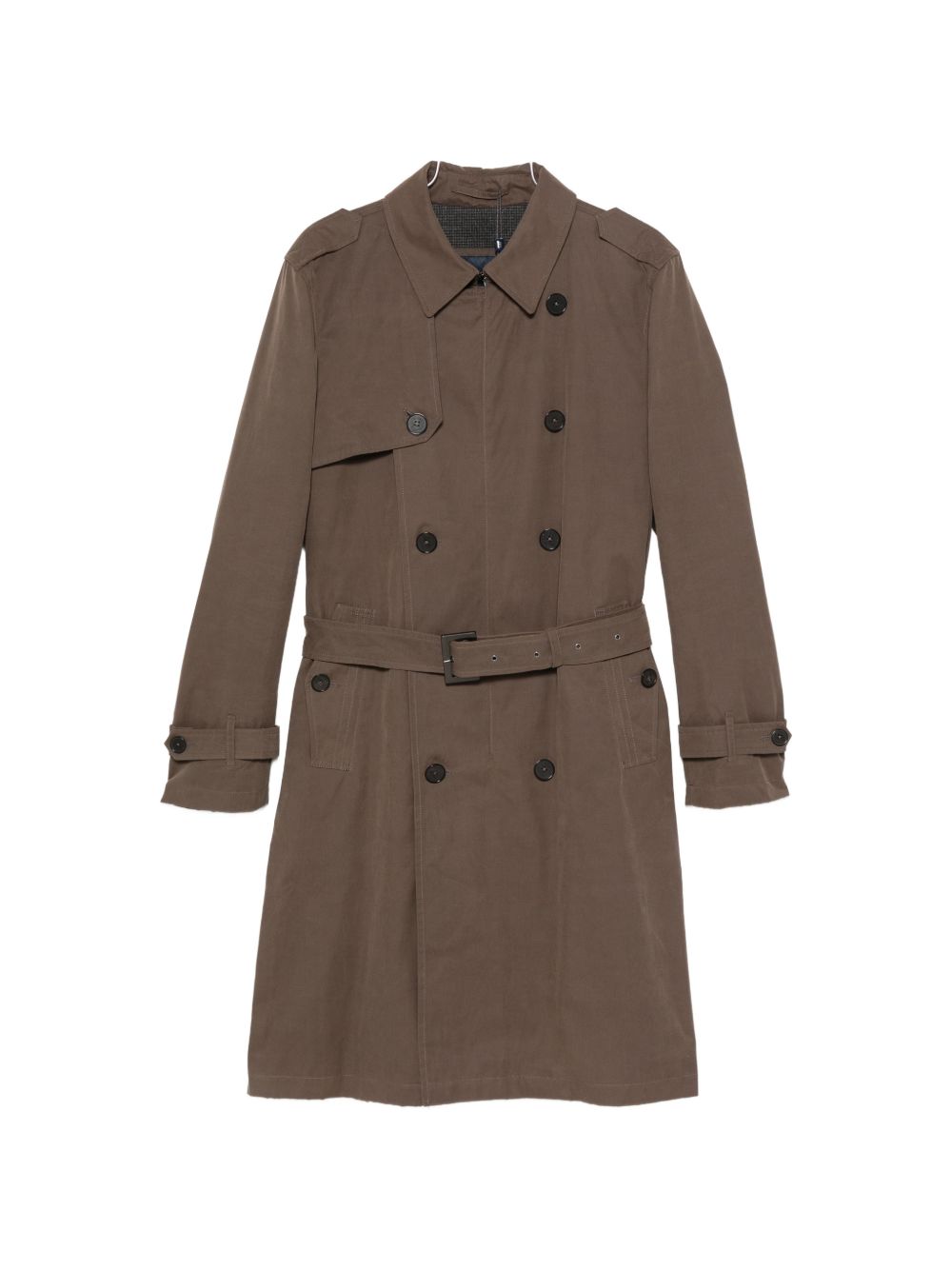HERNO Trench doppiopetto color nocciola scuro con cintura