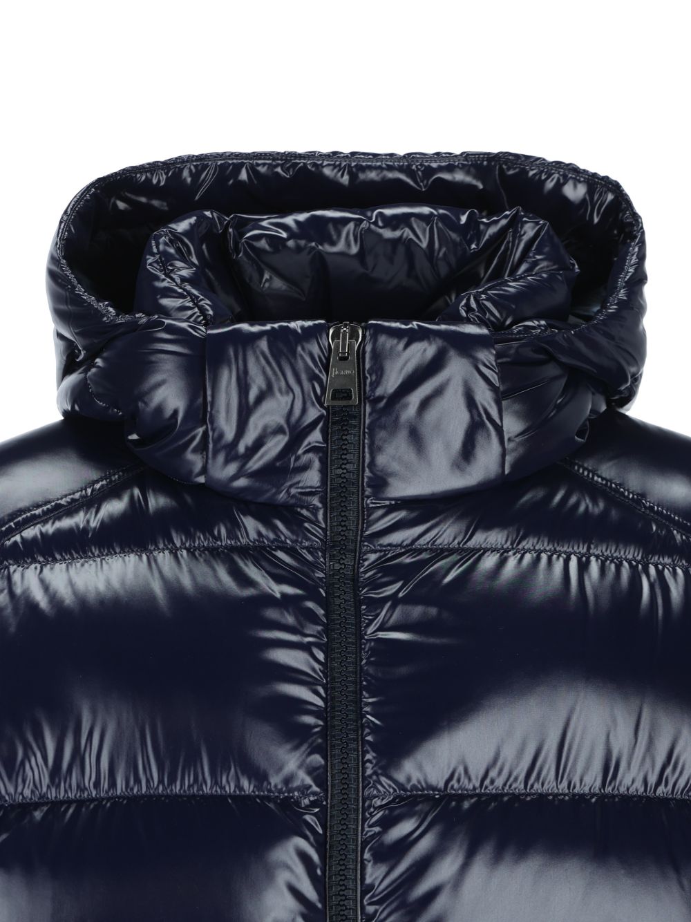 HERNO Piumino Ultralight Lucido Blu con Cappuccio