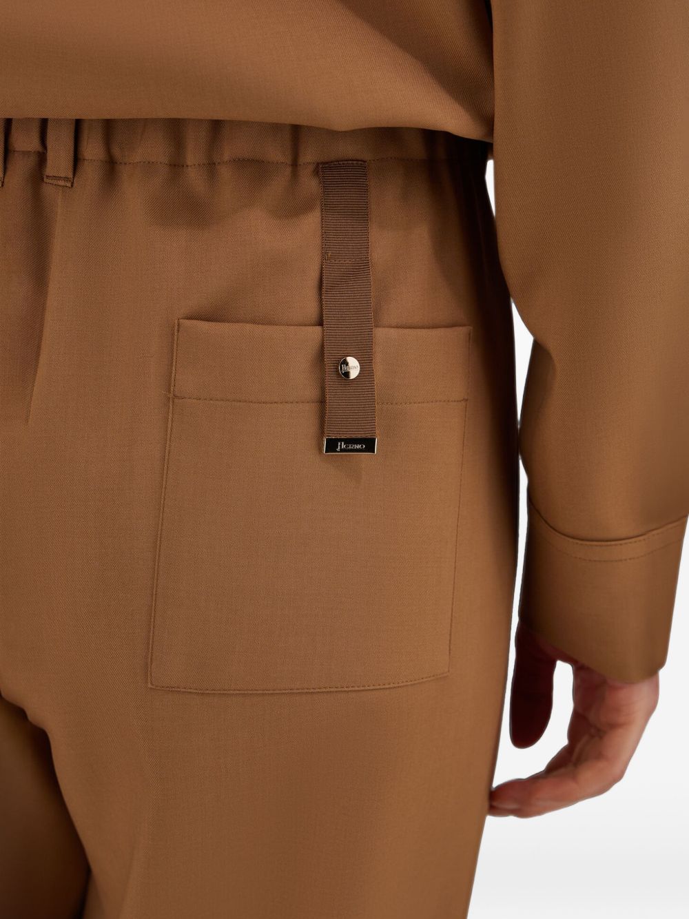 HERNO Pantaloni eleganti marroni con pinces frontali
