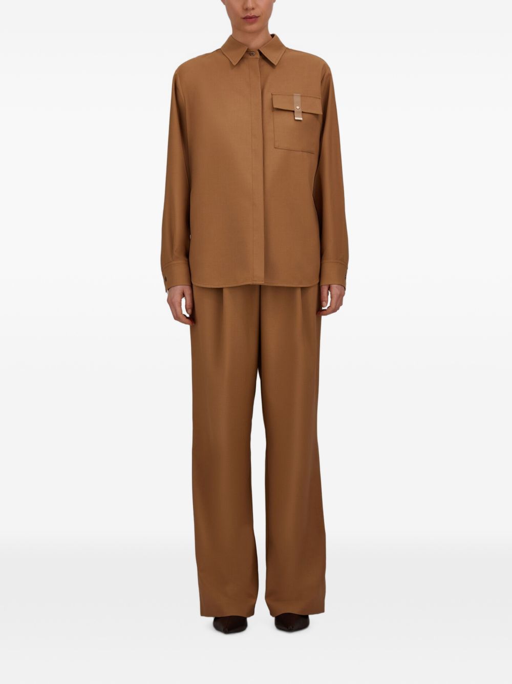 HERNO Pantaloni eleganti marroni con pinces frontali