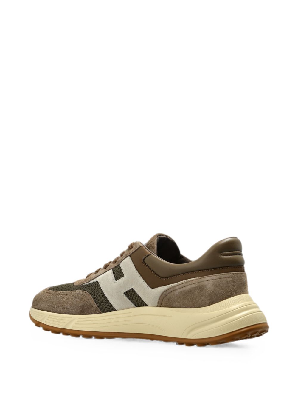 HOGAN Sneakers marroni multilayer in suede