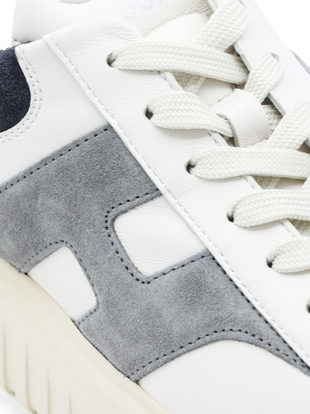 HOGAN H-Stripes Sneakers Uomo Avorio, Grigio e Blu