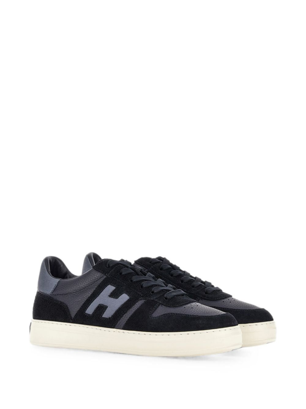 HOGAN Sneakers blu con dettagli in suede e patch logo