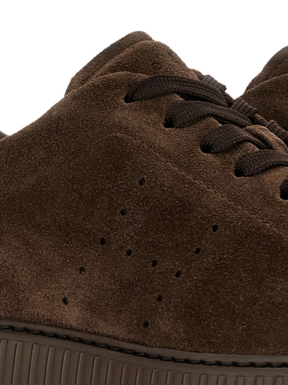 HOGAN Sneakers marroni in suede traspirante con logo laterale