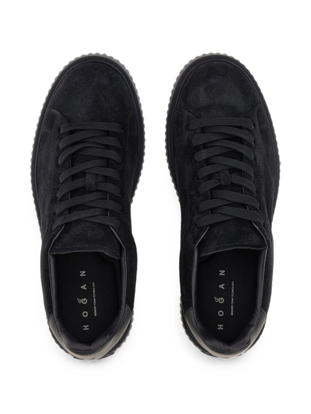 HOGAN Sneakers Total Black in suede nero