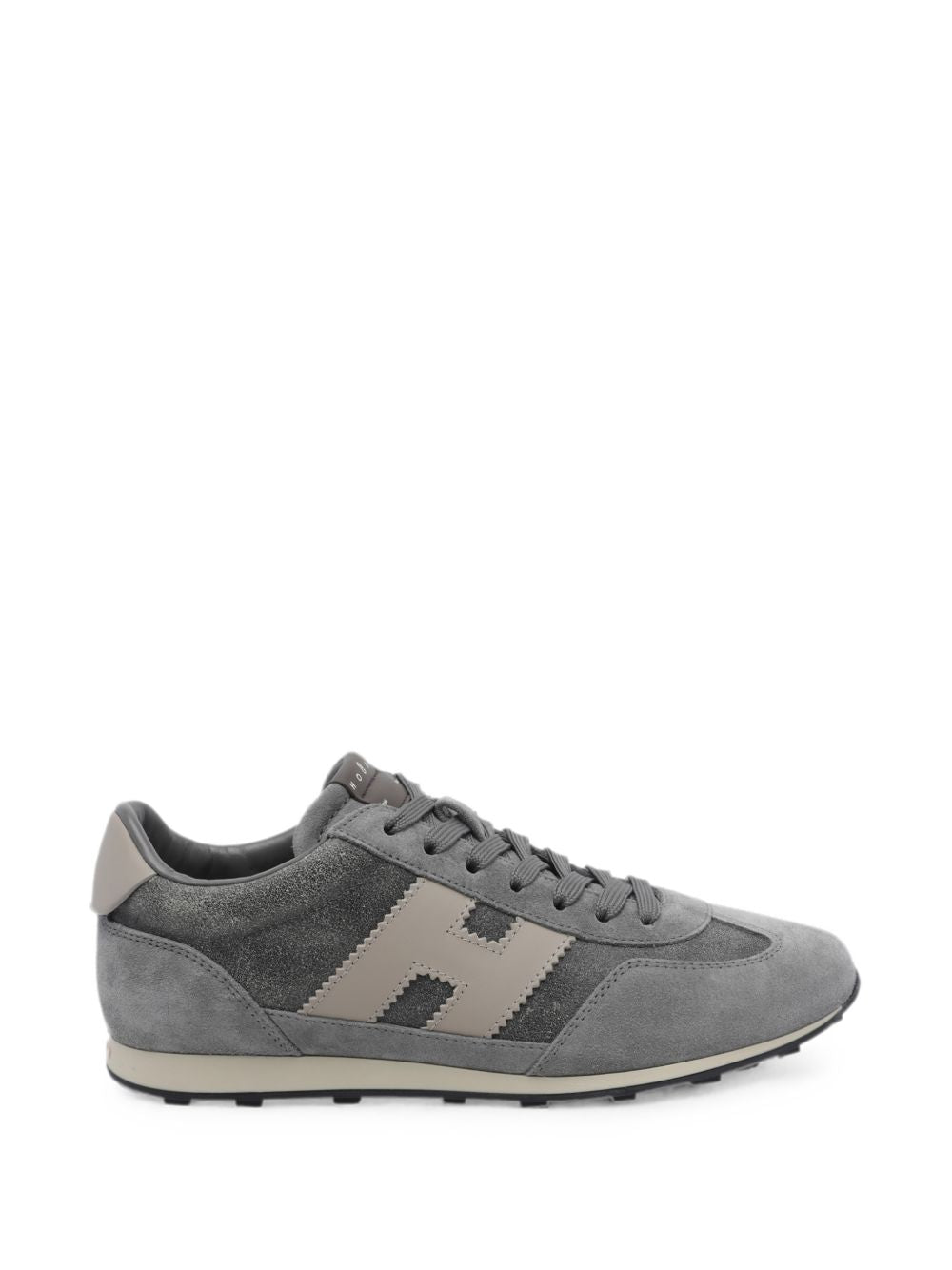 HOGAN Sneakers grigie con inserti in suede e logo laterale