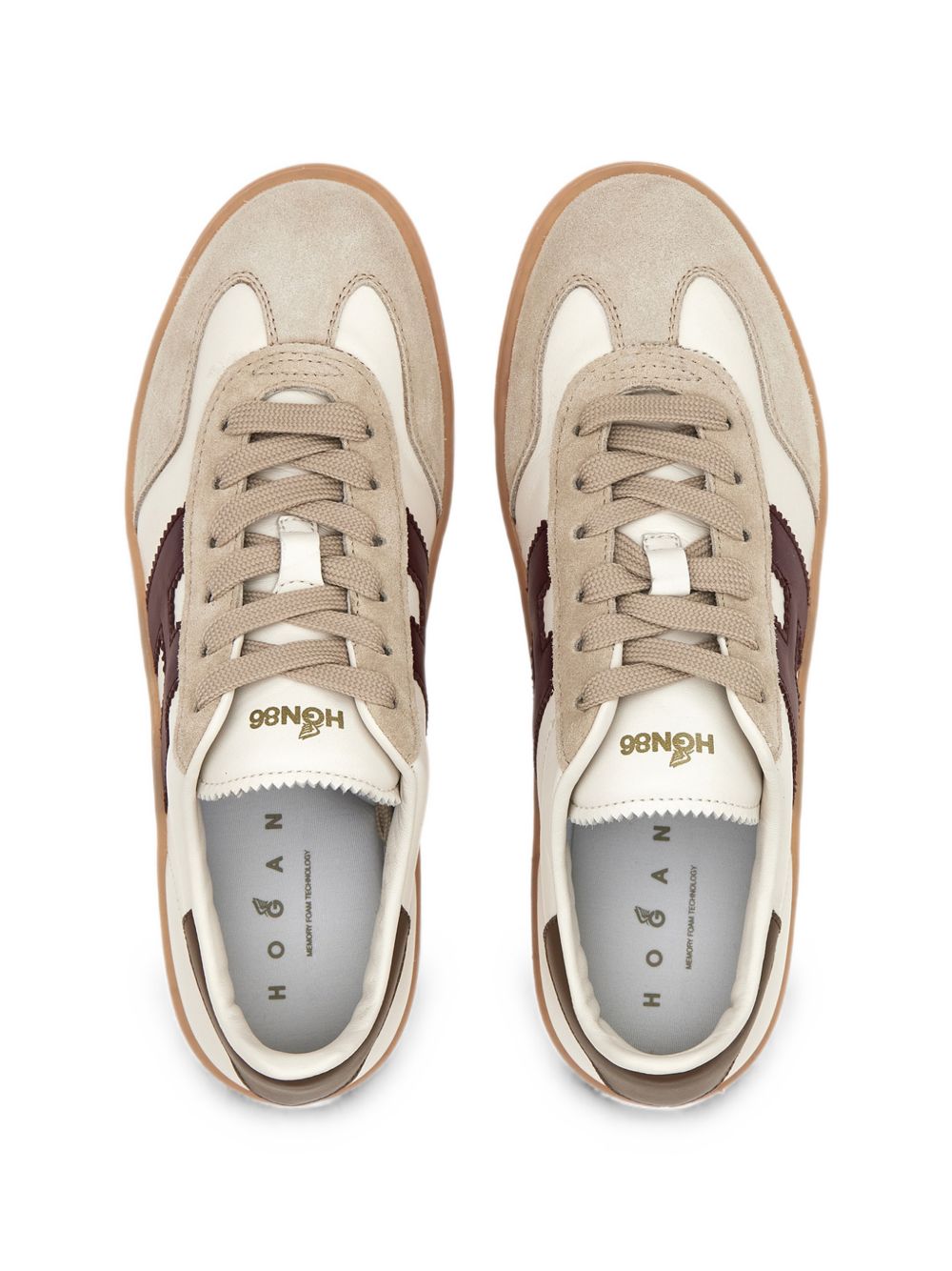 HOGAN Sneaker Hogan in nappa beige con dettagli in suede e logo H