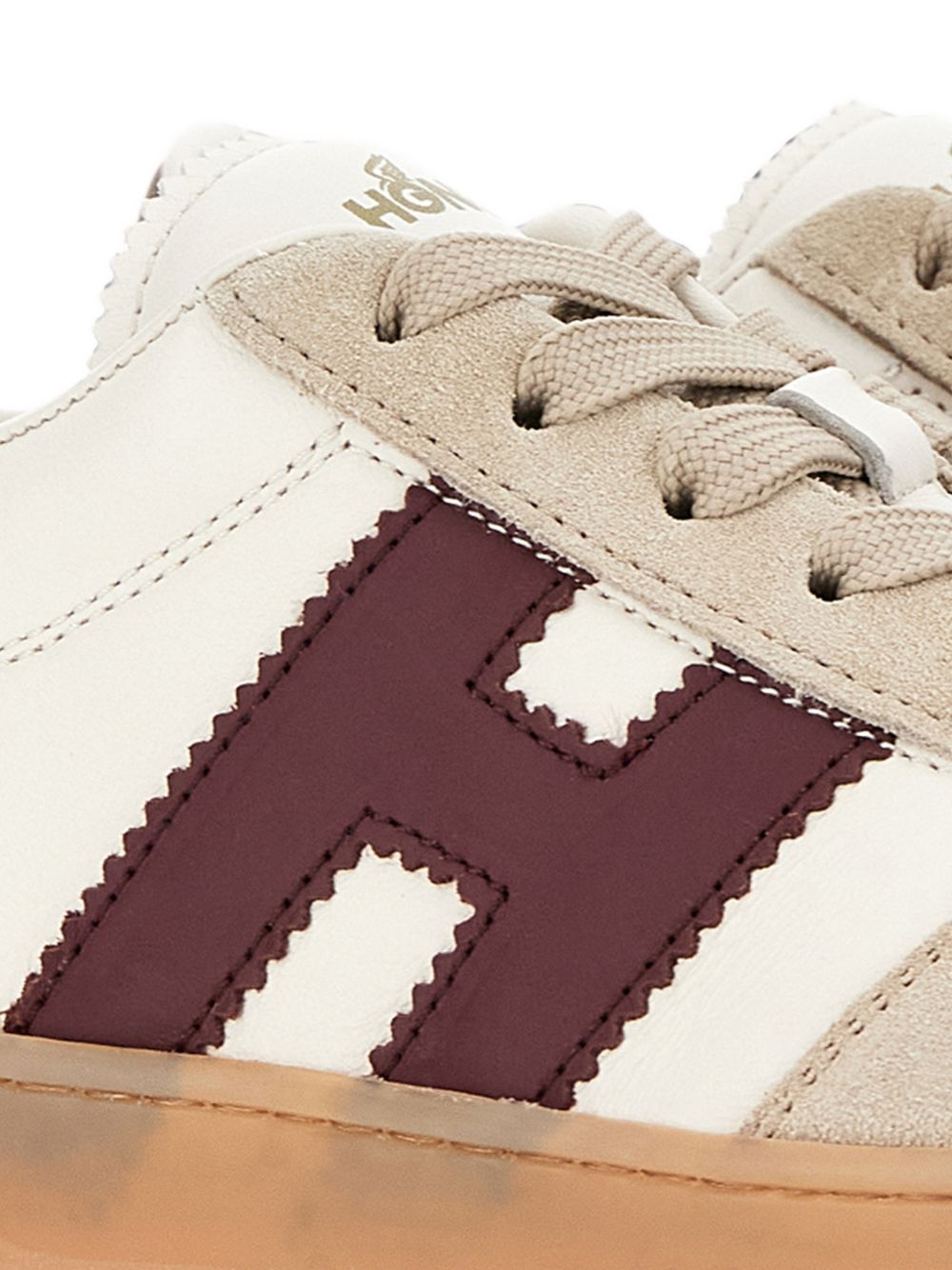 HOGAN Sneaker Hogan in nappa beige con dettagli in suede e logo H