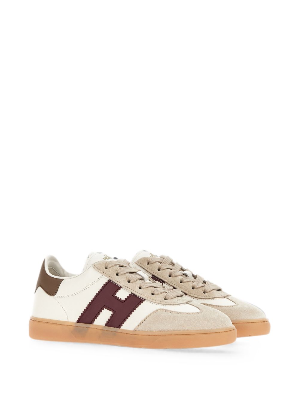 HOGAN Sneaker Hogan in nappa beige con dettagli in suede e logo H