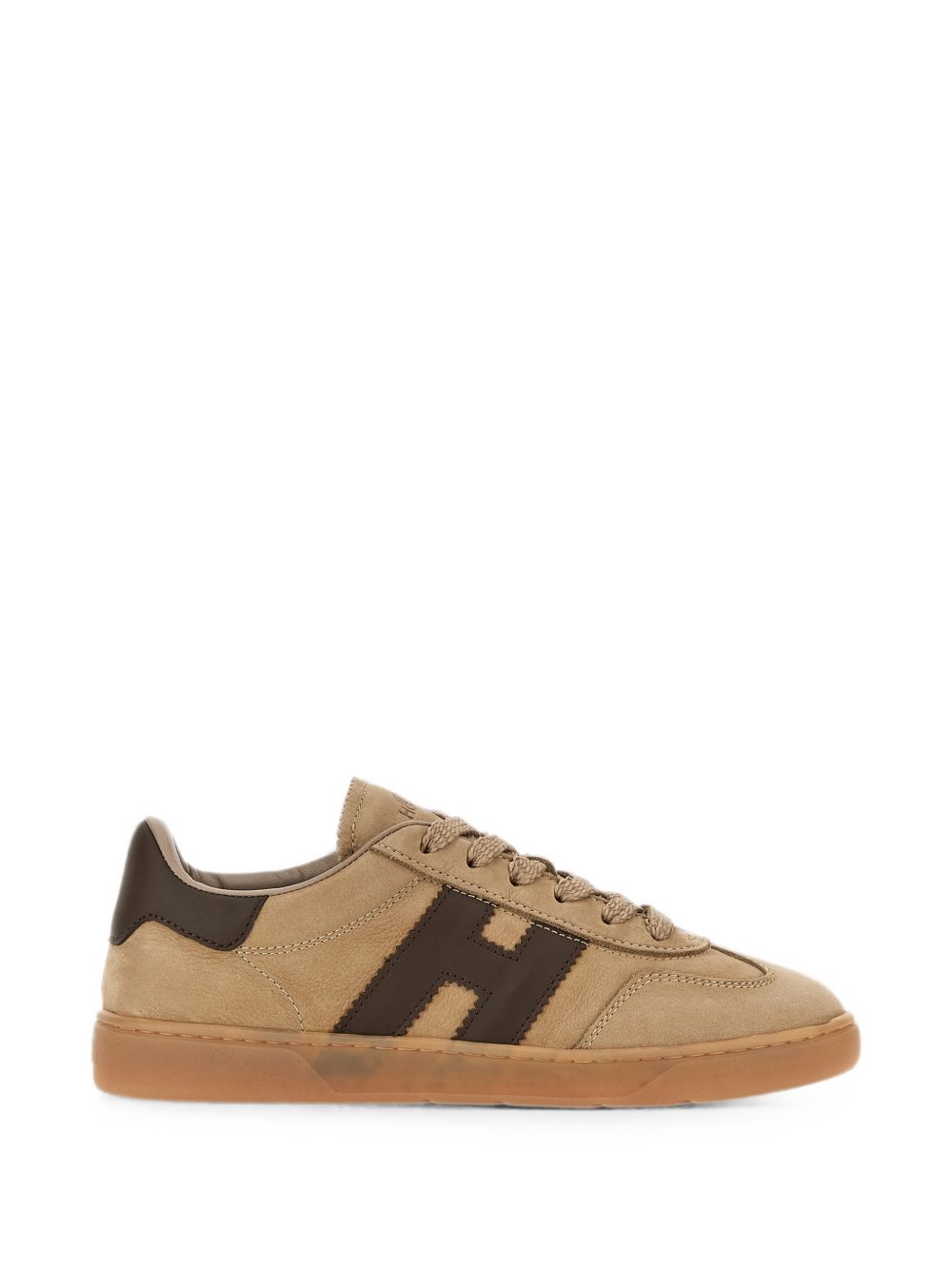 HOGAN Sneakers in suede color cammello con dettagli marroni