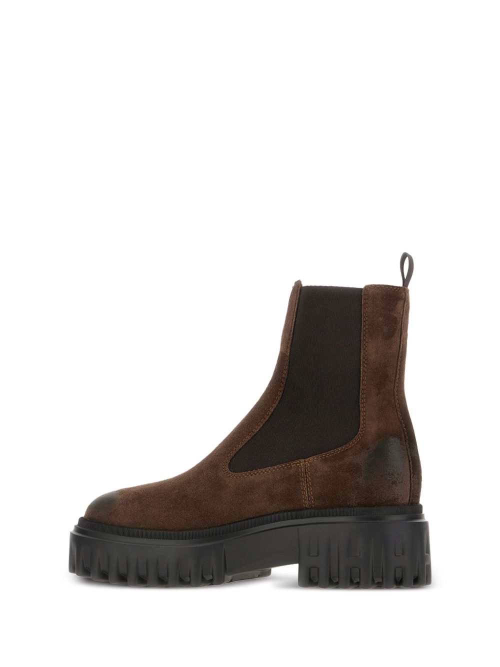 HOGAN Stivaletto marrone in suede con suola carrarmato