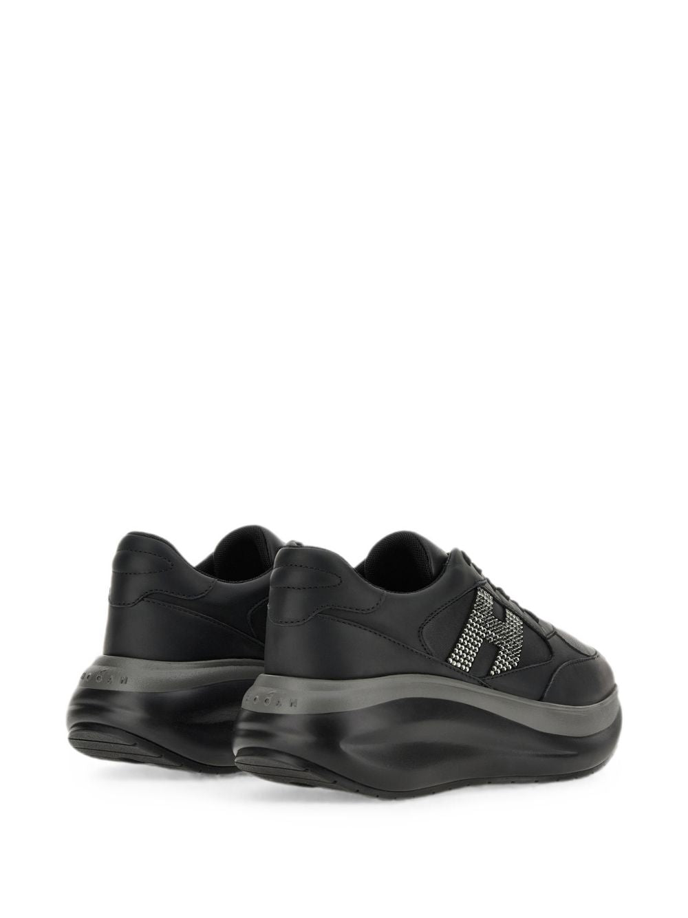 HOGAN Sneakers nere in pelle con suola bombata oversize