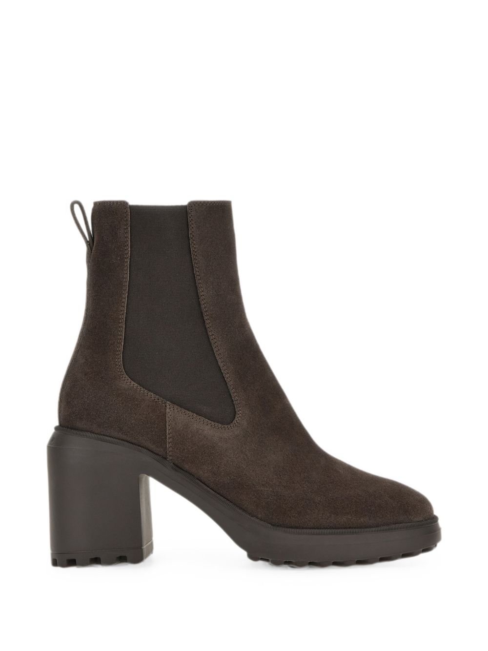 HOGAN Stivaletti marroni in suede con elastico alla caviglia