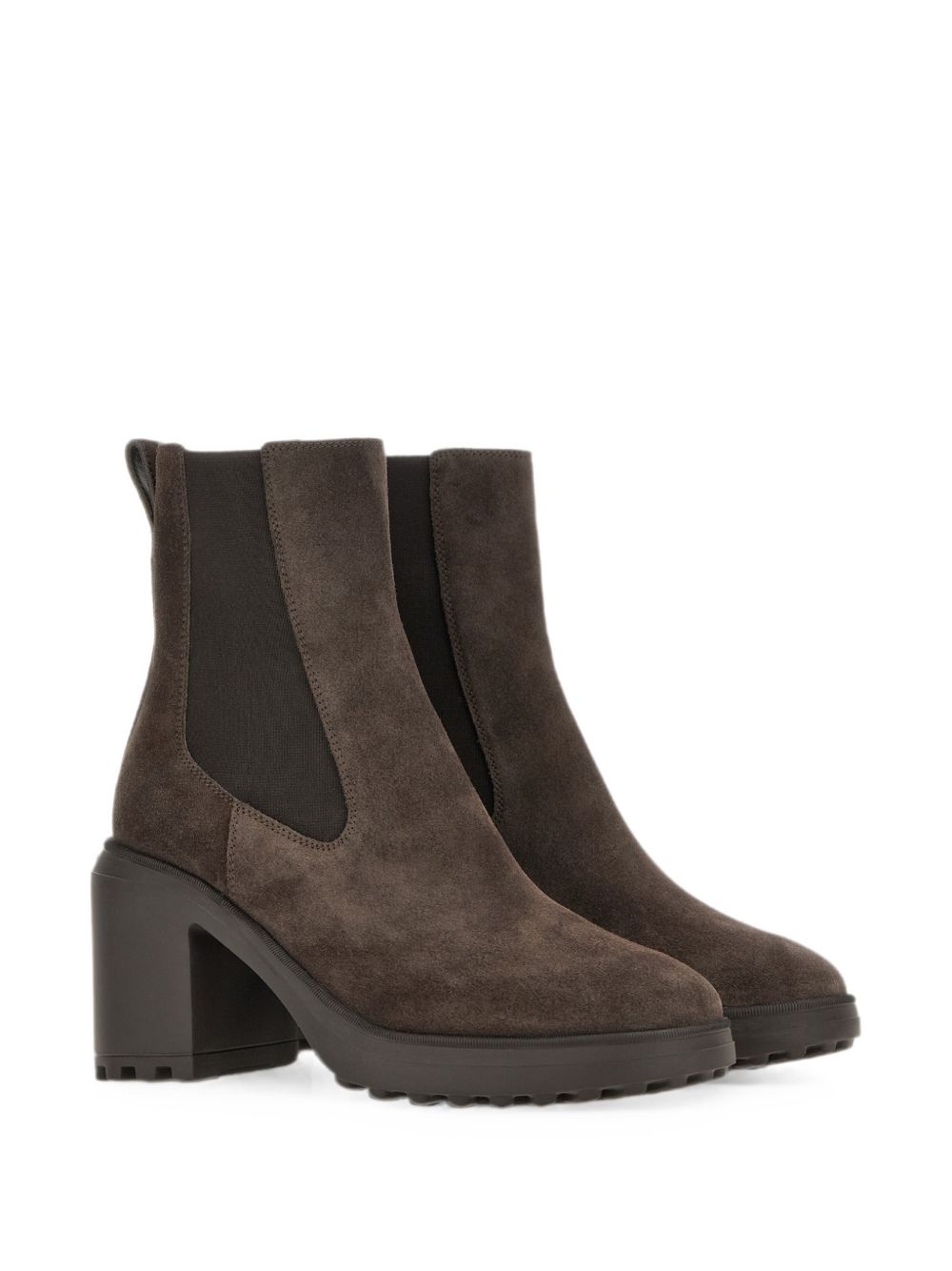 HOGAN Stivaletti marroni in suede con elastico alla caviglia