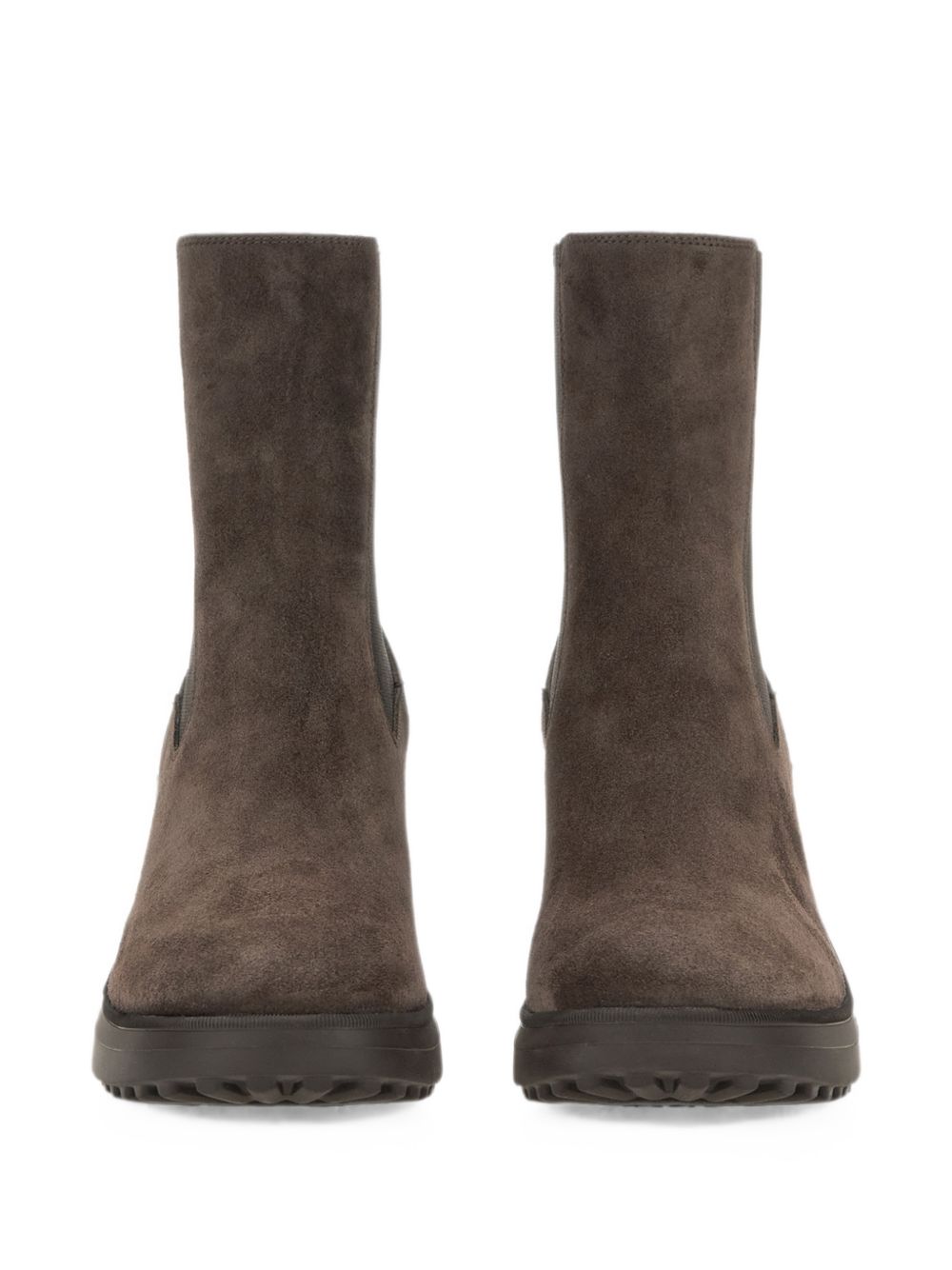 HOGAN Stivaletti marroni in suede con elastico alla caviglia