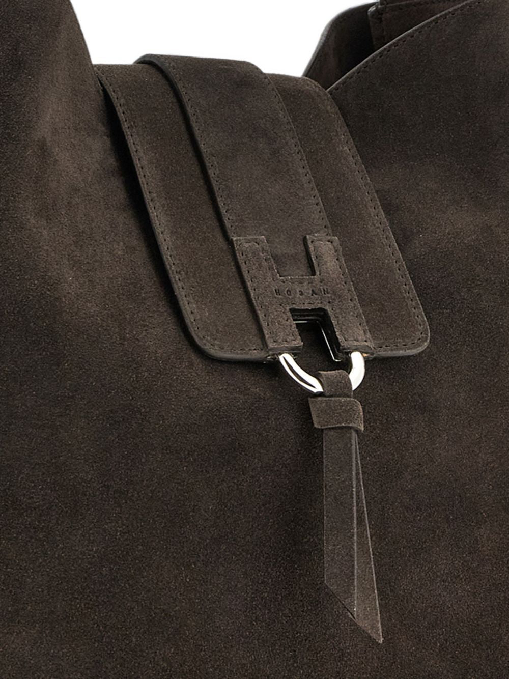 HOGAN Borsa UGM in suede marrone scuro