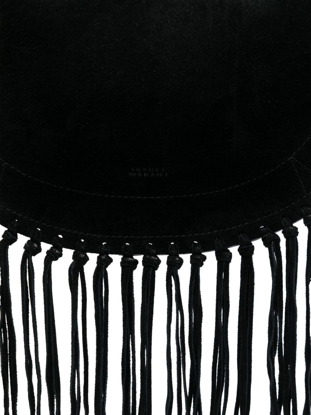 ISABEL MARANT Borsa a spalla nera in suede con frange stile rock