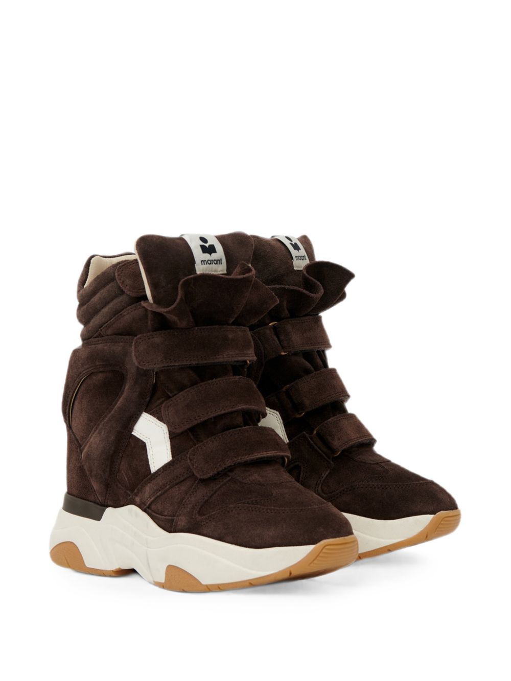 ISABEL MARANT Sneaker Balskee in suede con zeppa e chiusura con velcro