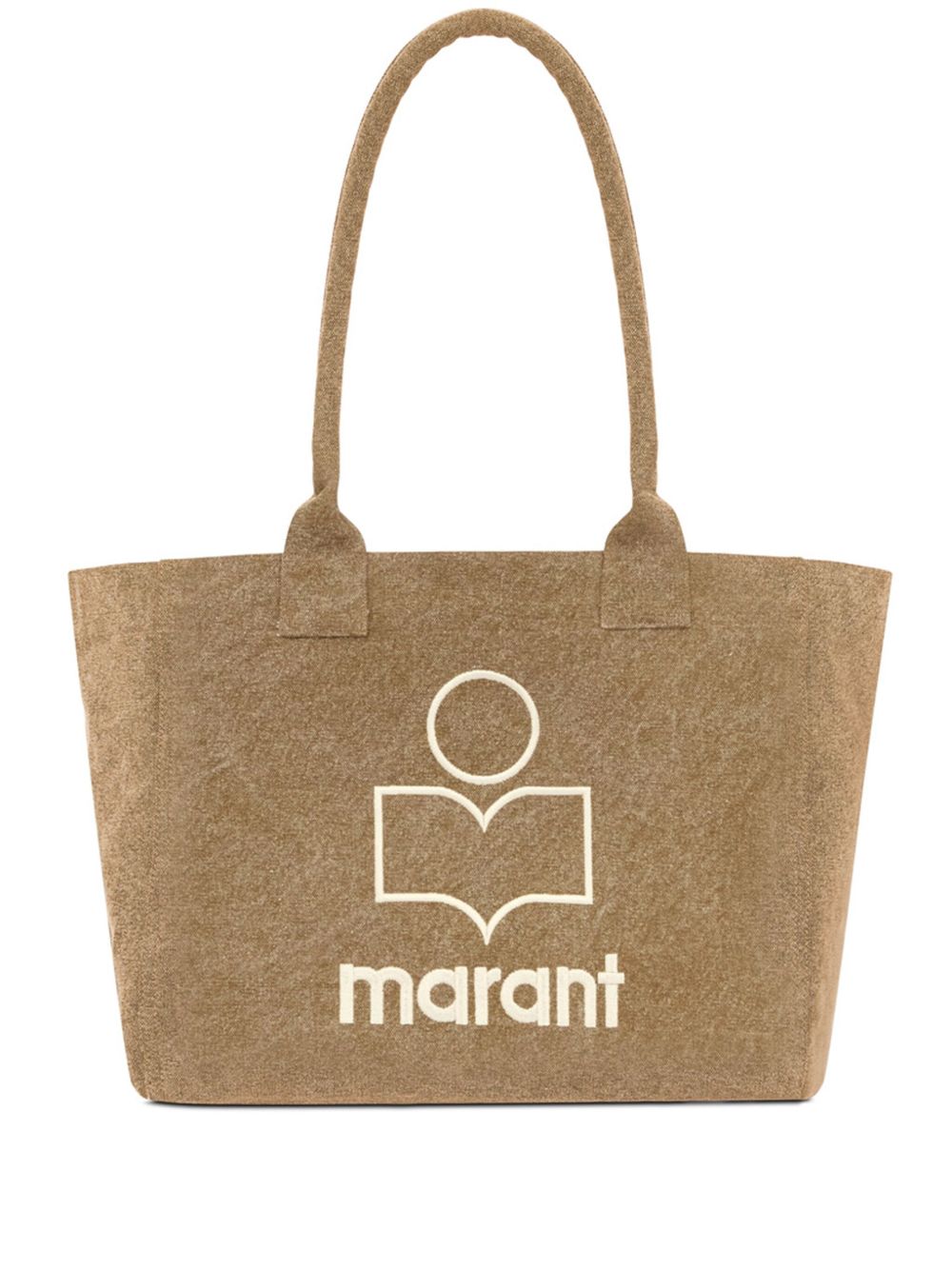 ISABEL MARANT Isabel Marant Yenky tote bag in cotone lavato verde kaki