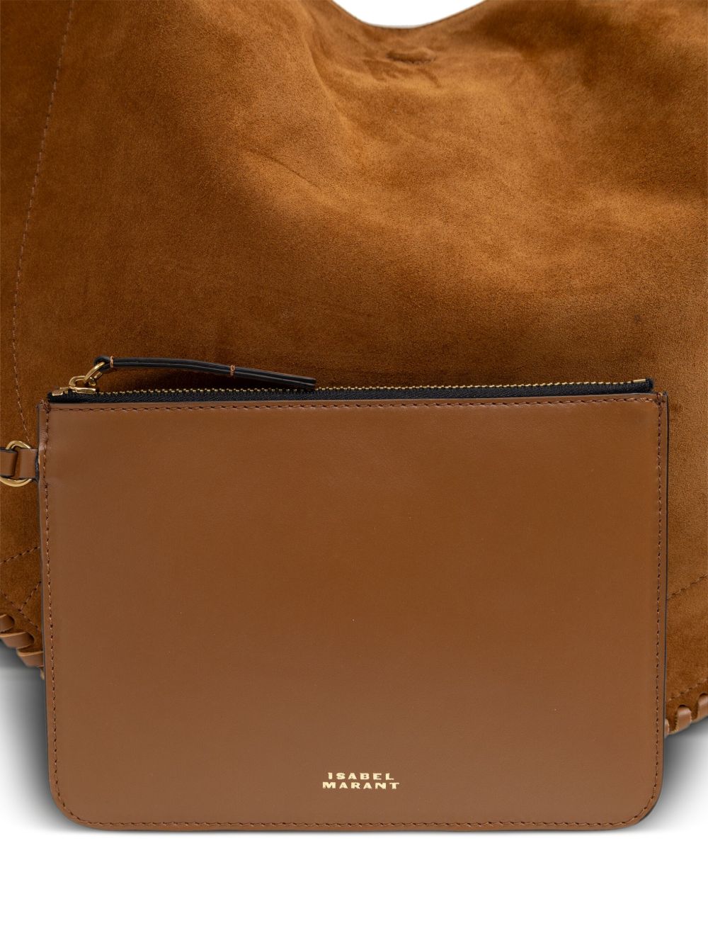 ISABEL MARANT Borsa Oskan Hobo Soft in pelle di vitello scamosciata intrecciata