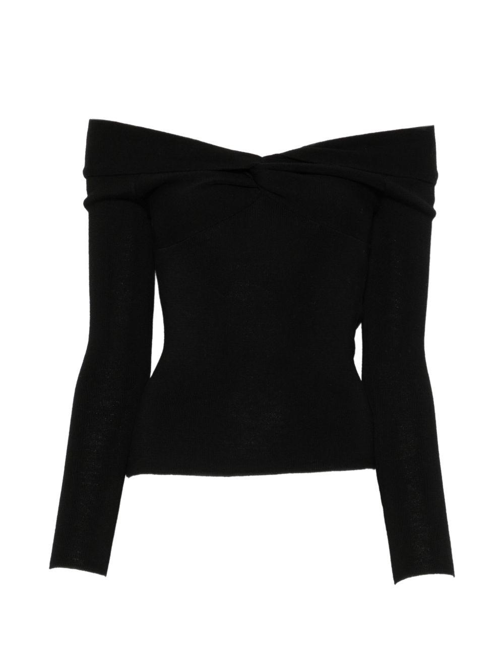 IVORY PARIS Maglia Cleo nera con scollo bardot