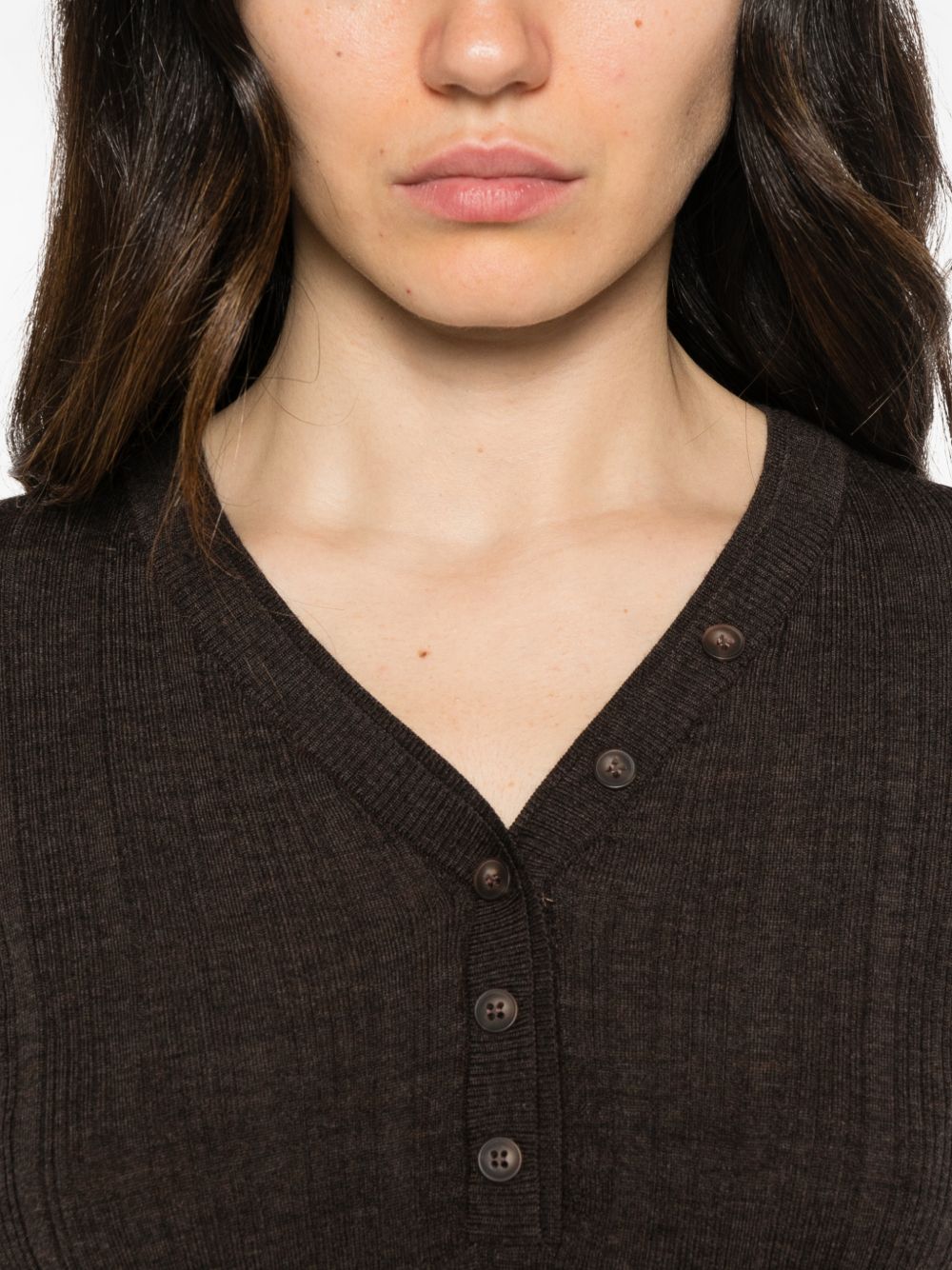 IVORY PARIS Maglia con scollo a V marrone