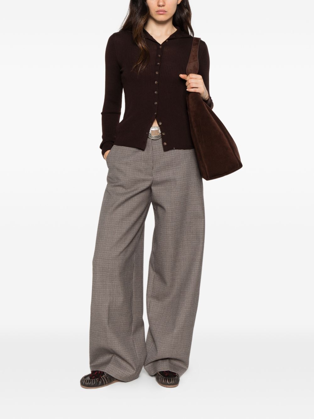 IVORY PARIS Cardigan in lana merino marrone