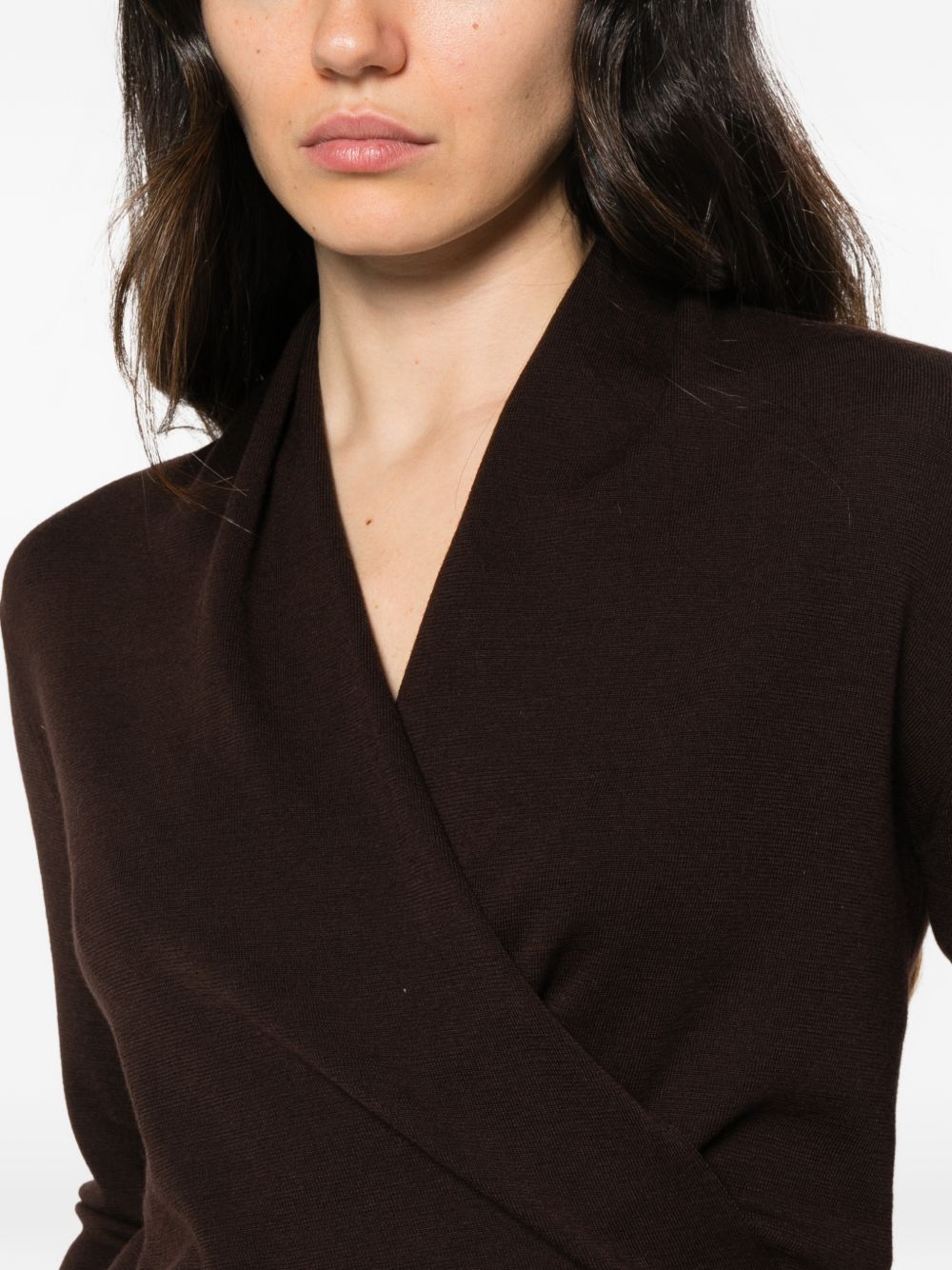 IVORY PARIS Maglia marrone scuro in lana merino
