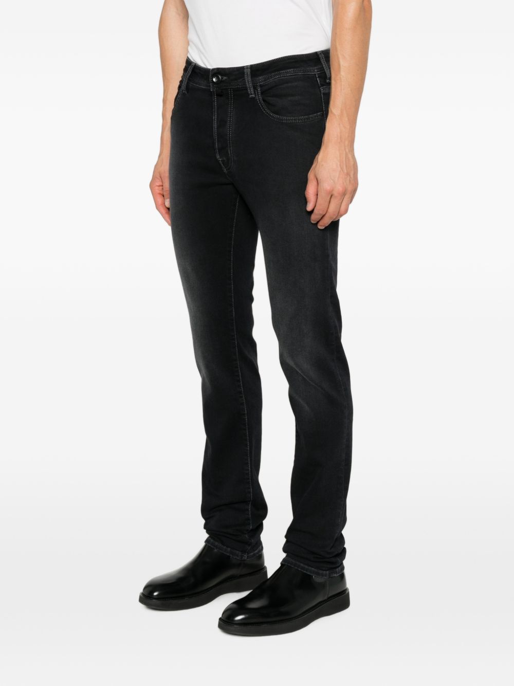 JACOB COHEN Jeans neri con leggero effetto wash sulla gamba