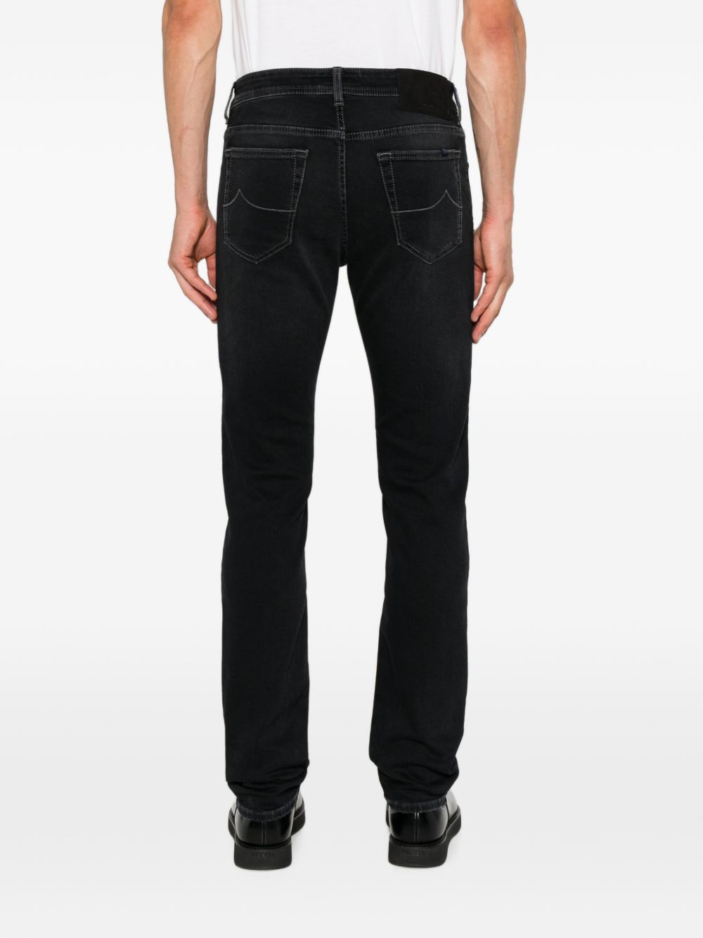 JACOB COHEN Jeans neri con leggero effetto wash sulla gamba