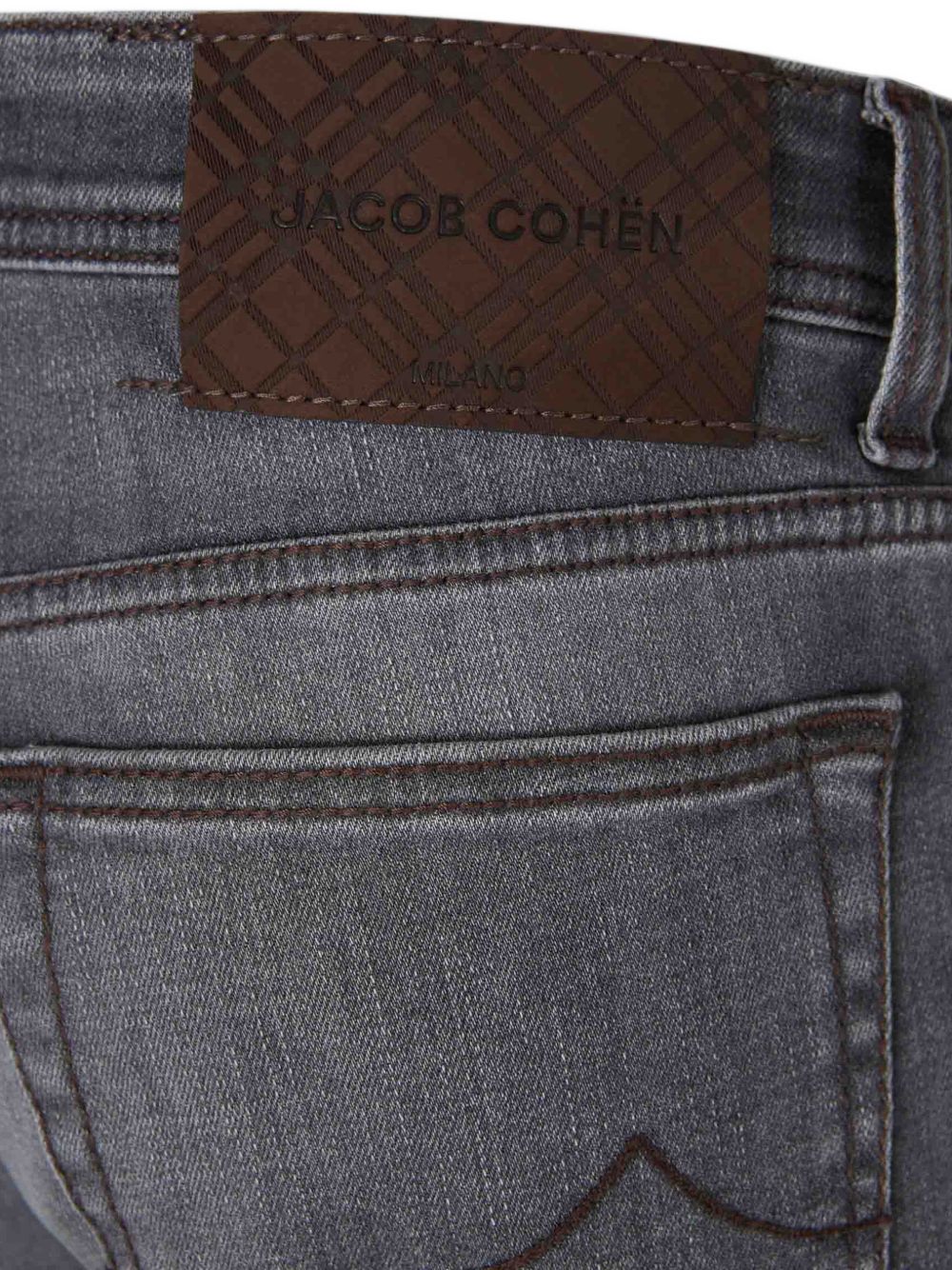 JACOB COHEN Jeans grigio chiaro a gamba stretta con effetto wash