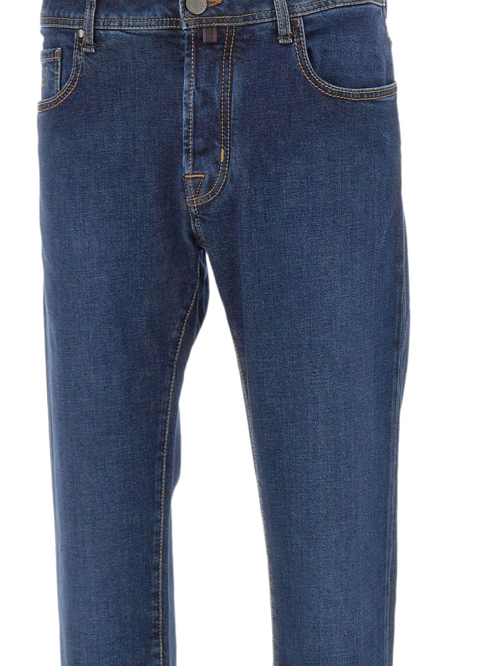 JACOB COHEN Jeans blu a gamba leggermente svasata con effetto wash