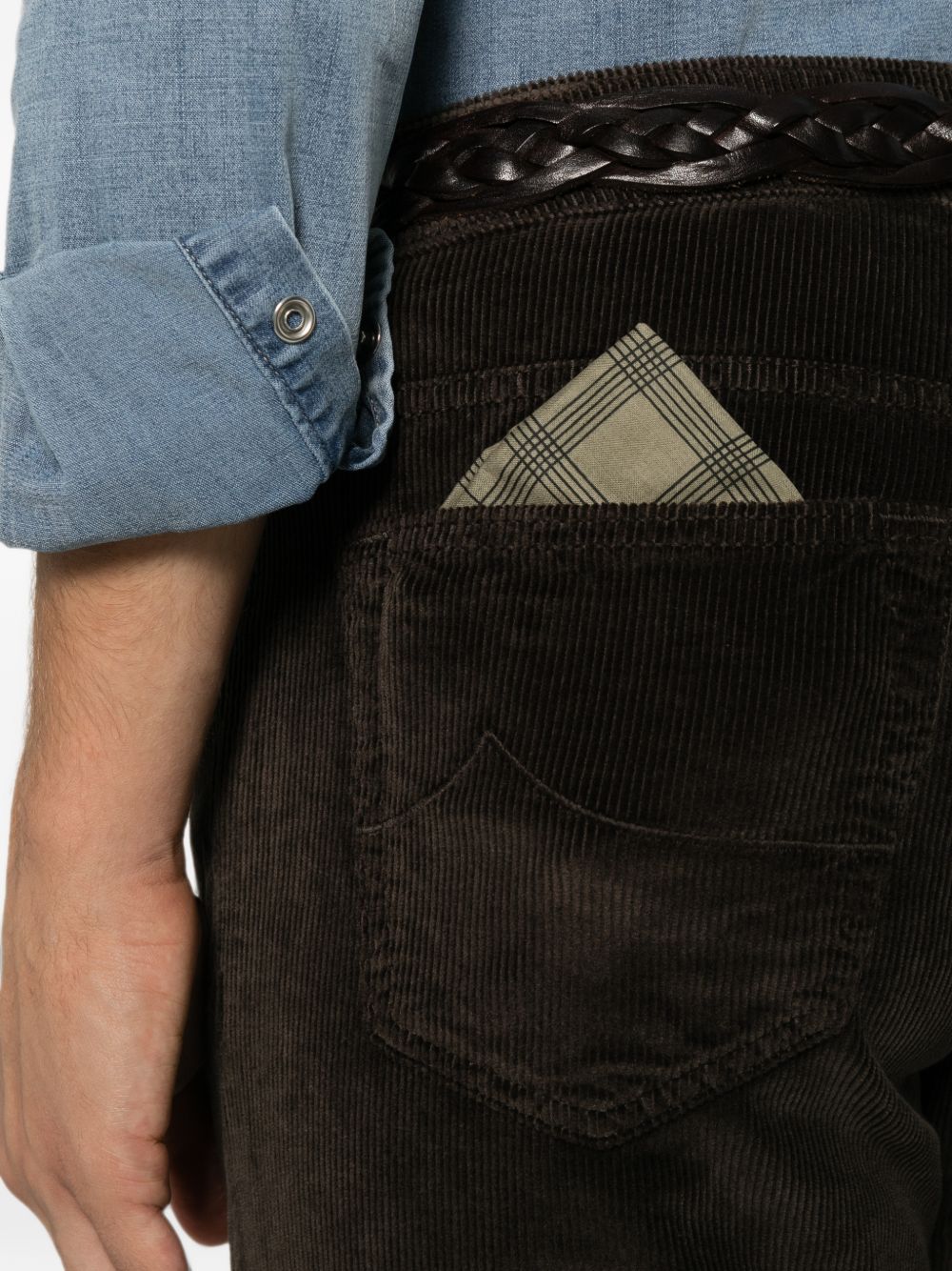 JACOB COHEN Pantaloni uomo marroni in velluto a costine