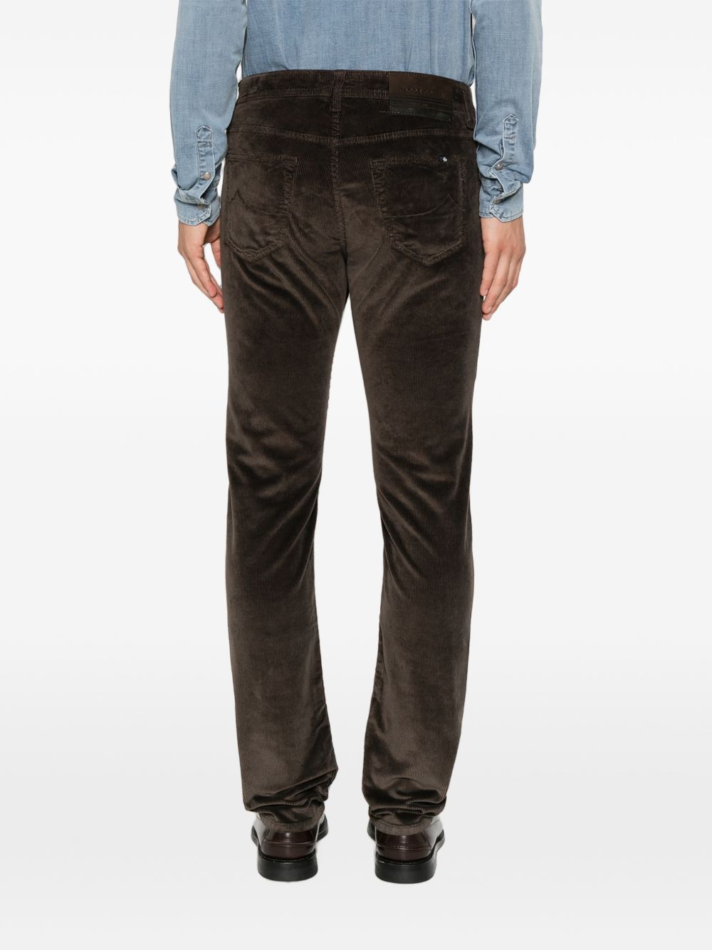 JACOB COHEN Pantaloni uomo marroni in velluto a costine