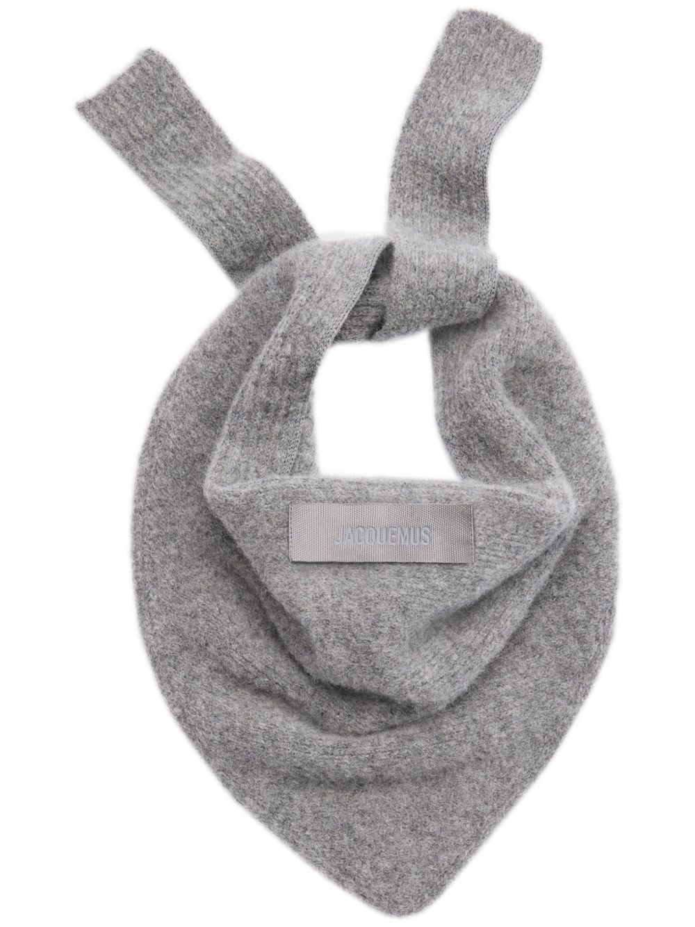 JACQUEMUS Foulard triangolare in misto alpaca grigio