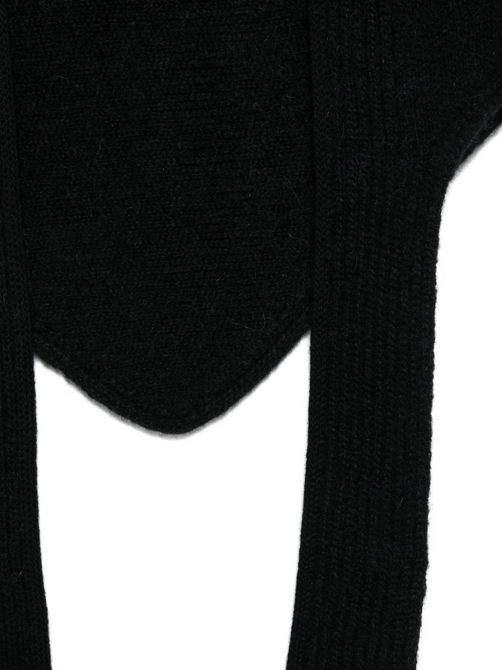 JACQUEMUS Foulard triangolare in misto alpaca nero