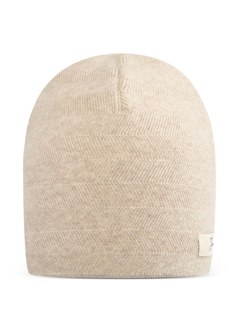 JACQUEMUS Berretto Chevron beige in lana vergine e cashmere