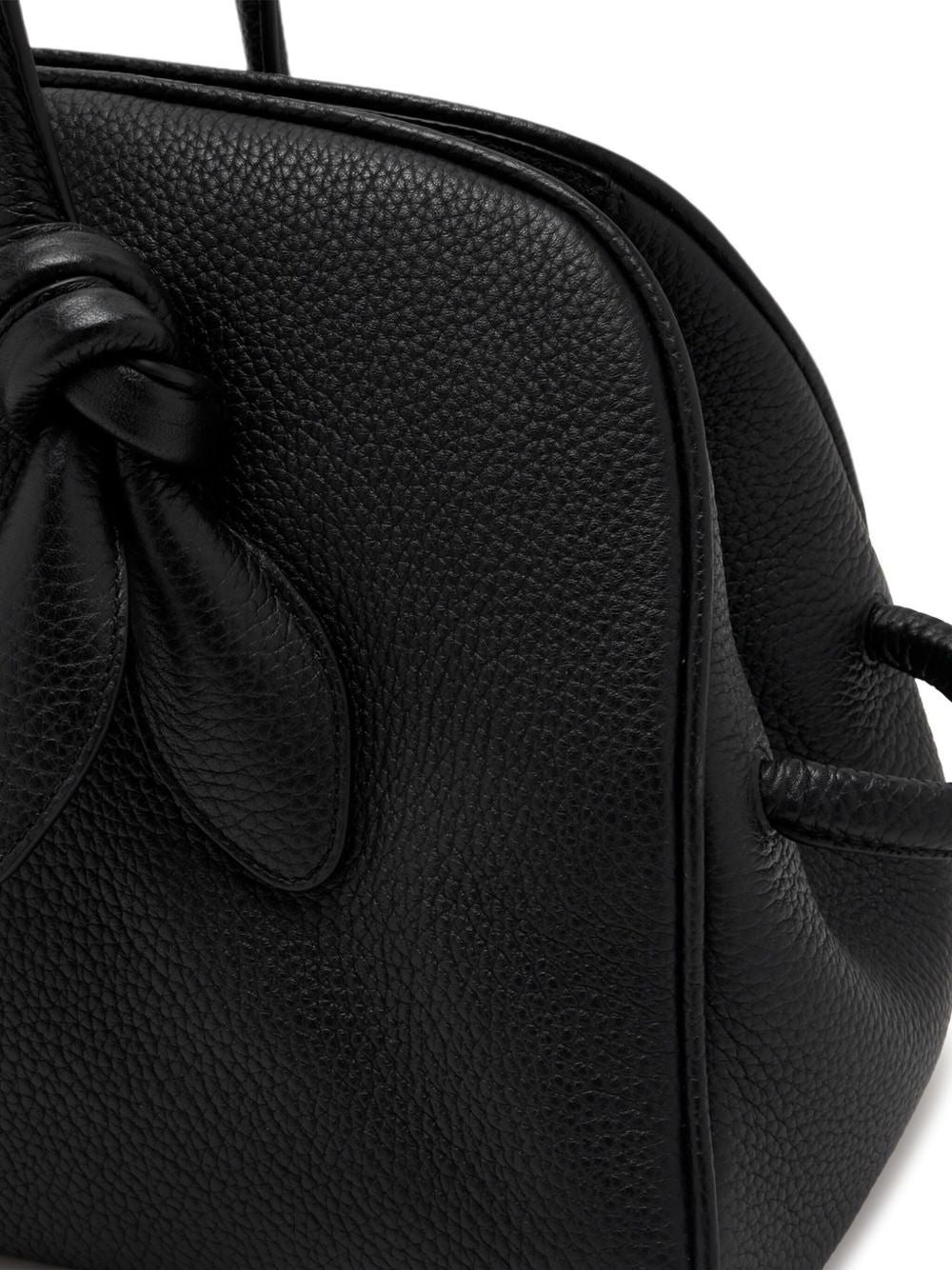 JACQUEMUS Borsa Tourism nera in pelle di vitello con dettaglio fiocco