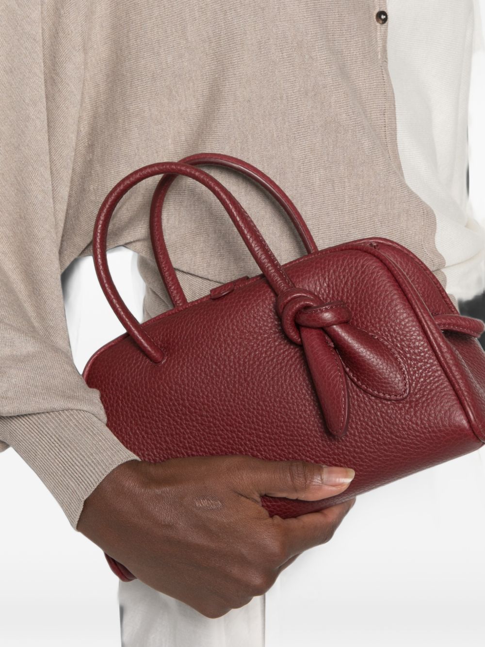 JACQUEMUS Borsa Le Petit Turismo bordeaux in pelle