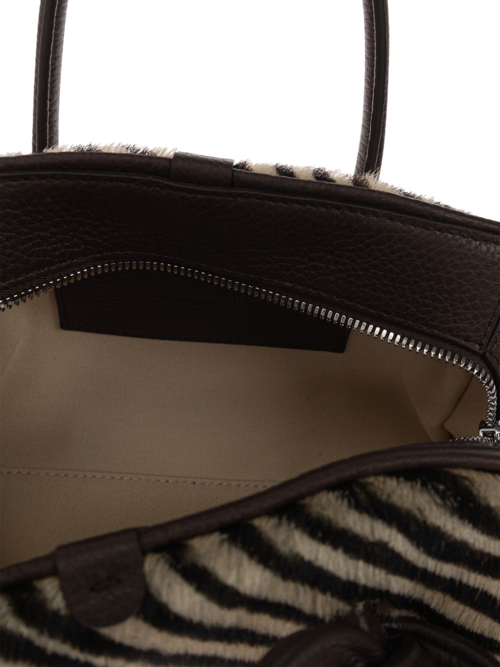 JACQUEMUS Borsa Petit Turismo in pelle e cavallino zebrato