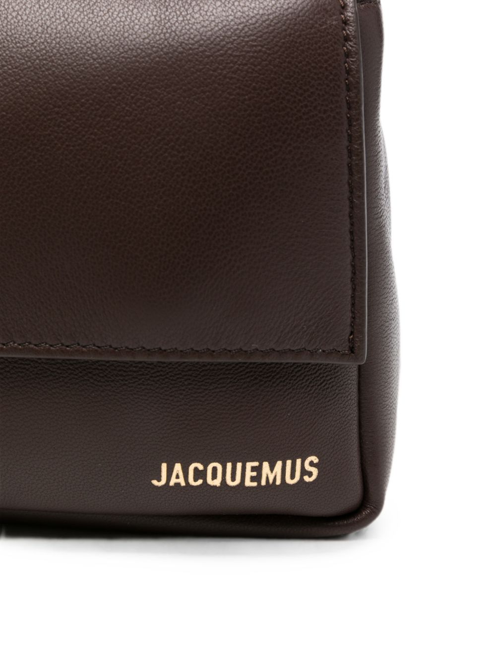 JACQUEMUS Borsa a tracolla Le Bambino Chaine marrone in pelle