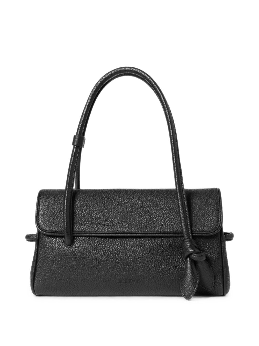 JACQUEMUS Borsa a spalla Le Turismo Long in pelle martellata nera