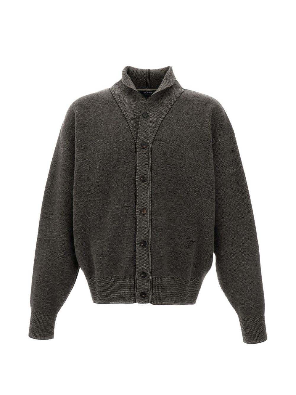 JACQUEMUS Cardigan Pelota in lana misto cashmere grigio
