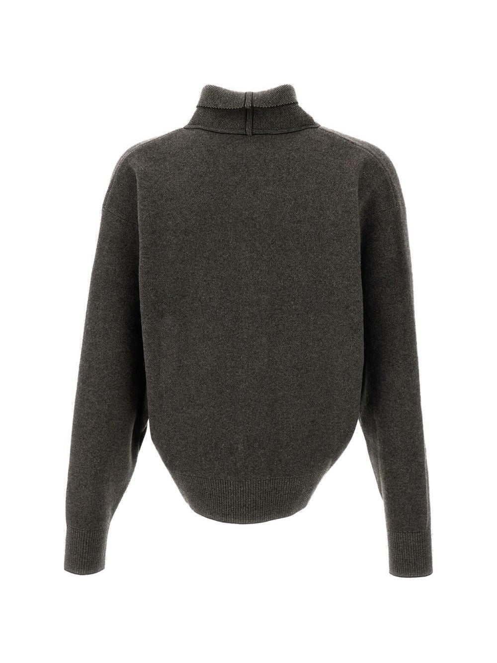 JACQUEMUS Cardigan Pelota in lana misto cashmere grigio